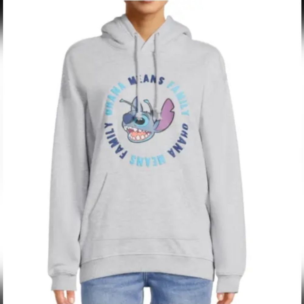 Stitch Women's Faux Sherpa Knit Hoodie Top Gray Size XL (15-17) Youth